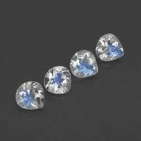 Gemas de piedra de luna arcoíris blanco natural de 1,64 ct, en forma de pera, transparente