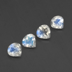Gemas de piedra de luna arcoíris blanco natural de  ct, en forma de pera, transparente