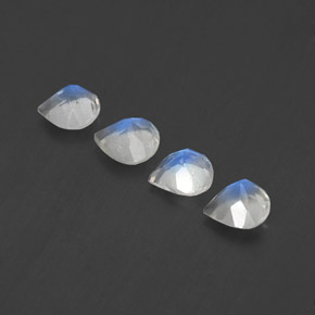 Gemas de piedra de luna arcoíris blanco natural de  ct, en forma de pera, transparente