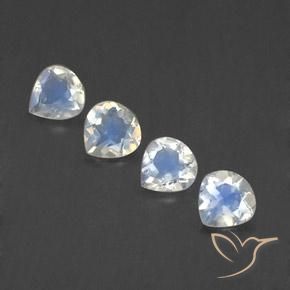 1.46ctw Natural Blanco azulado Piedra lunar arcoíris, En forma de pera, Transparente
