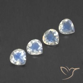 Gemas de Piedra lunar arcoíris Blanco azulado natural de 1.46 ct, En forma de pera, Transparente