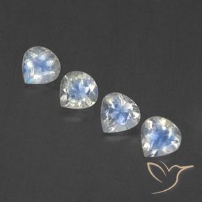 1.70ctw Natural Blanco azulado Piedra lunar arcoíris, En forma de pera, Transparente