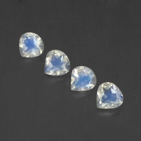 Gemas de piedra de luna arcoíris blanco natural de 1,37 ct, en forma de pera, transparente