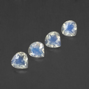 Gemas de piedra de luna arcoíris blanco natural de 1,37 ct, en forma de pera, transparente