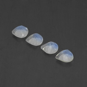 Gemas de piedra de luna arcoíris blanco natural de 1,37 ct, en forma de pera, transparente