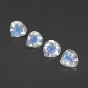 Gemas de piedra de luna arcoíris blanco natural de 1,43 ct, en forma de pera, transparente