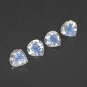 Gemas de piedra de luna arcoíris blanco natural de 1,43 ct, en forma de pera, transparente