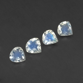 Gemas de piedra de luna arcoíris blanco natural de  ct, en forma de pera, transparente