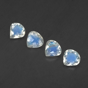 Gemas de piedra de luna arcoíris blanco natural de  ct, en forma de pera, transparente