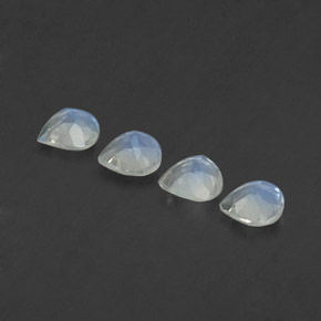 Gemas de piedra de luna arcoíris blanco natural de  ct, en forma de pera, transparente