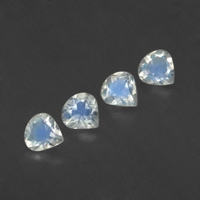 Gemas de piedra de luna arcoíris blanco natural de  ct, en forma de pera, transparente