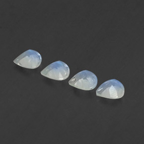 Gemas de piedra de luna arcoíris blanco natural de  ct, en forma de pera, transparente