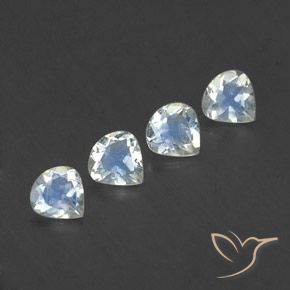 Gemas de Piedra lunar arcoíris Blanco azulado natural de 1.33 ct, En forma de pera, Transparente
