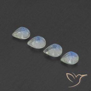 Gemas de Piedra lunar arcoíris Blanco azulado natural de 1.33 ct, En forma de pera, Transparente