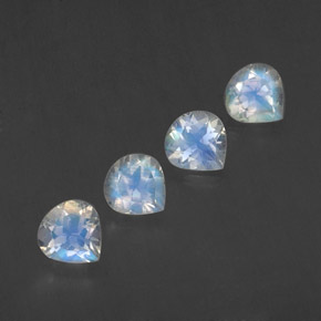 Gemas de piedra de luna arcoíris blanco natural de  ct, en forma de pera, transparente