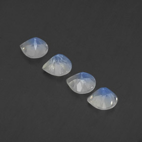 Gemas de piedra de luna arcoíris blanco natural de  ct, en forma de pera, transparente