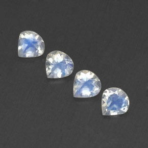 Gemas de piedra de luna arcoíris blanco natural de 1,37 ct, en forma de pera, transparente