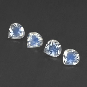 Gemas de piedra de luna arcoíris blanco natural de 1,39 ct, en forma de pera, transparente