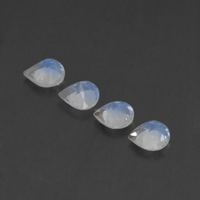 Gemas de piedra de luna arcoíris blanco natural de 1,39 ct, en forma de pera, transparente