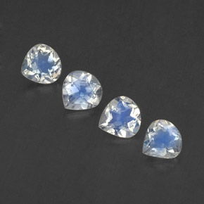 Gemas de piedra de luna arcoíris blanco natural de 1,47 ct, en forma de pera, transparente