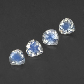 Gemas de piedra de luna arcoíris blanco natural de 1,47 ct, en forma de pera, transparente