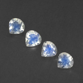 Gemas de piedra de luna arcoíris blanco natural de  ct, en forma de pera, transparente