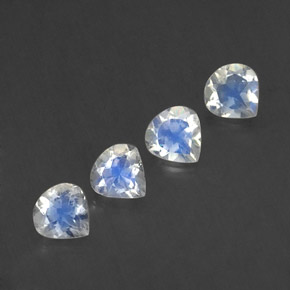 Gemas de piedra de luna arcoíris blanco natural de  ct, en forma de pera, transparente