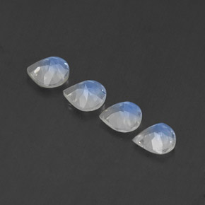 Gemas de piedra de luna arcoíris blanco natural de  ct, en forma de pera, transparente