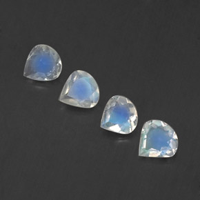 Gemas de piedra de luna arcoíris blanco natural de  ct, en forma de pera, transparente