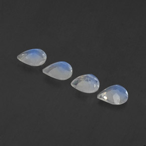 Gemas de piedra de luna arcoíris blanco natural de  ct, en forma de pera, transparente