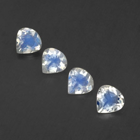 Gemas de piedra de luna arcoíris blanco natural de 1,30 ct, en forma de pera, transparente