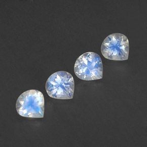 Gemas de piedra de luna arcoíris blanco natural de  ct, en forma de pera, transparente