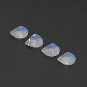 Gemas de piedra de luna arcoíris blanco natural de  ct, en forma de pera, transparente