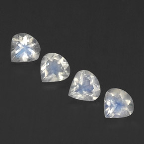Gemas de piedra de luna arcoíris blanco natural de 1,36 ct, en forma de pera, transparente