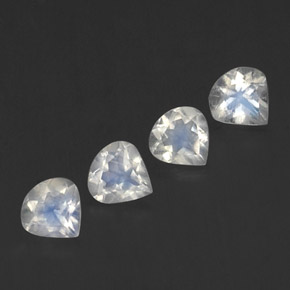 Gemas de piedra de luna arcoíris blanco natural de 1,36 ct, en forma de pera, transparente