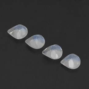 Gemas de piedra de luna arcoíris blanco natural de 1,36 ct, en forma de pera, transparente