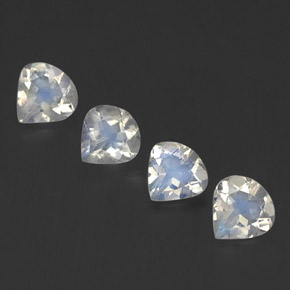 Gemas de piedra de luna arcoíris blanco natural de  ct, en forma de pera, transparente