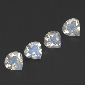 Gemas de piedra de luna arcoíris blanco natural de  ct, en forma de pera, transparente