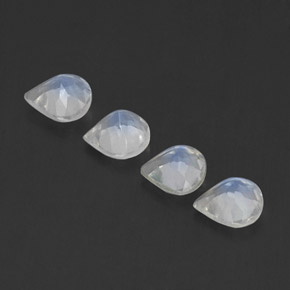 Gemas de piedra de luna arcoíris blanco natural de  ct, en forma de pera, transparente