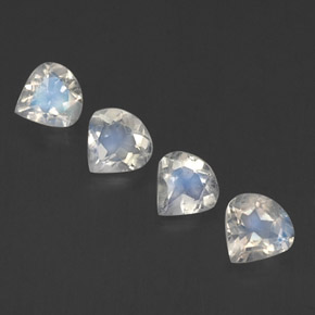 Gemas de piedra de luna arcoíris blanco natural de 1,35 ct, en forma de pera, transparente