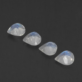 Gemas de piedra de luna arcoíris blanco natural de 1,35 ct, en forma de pera, transparente