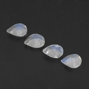 Gemas de Piedra lunar arcoíris Blanco azulado natural de 1.33 ct, En forma de pera, Transparente