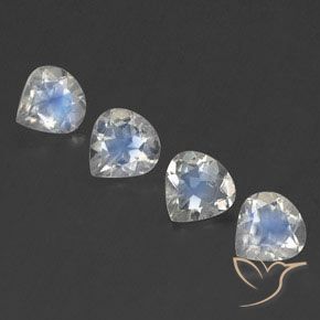 1.54ctw Natural Blanco azulado Piedra lunar arcoíris, En forma de pera, Transparente