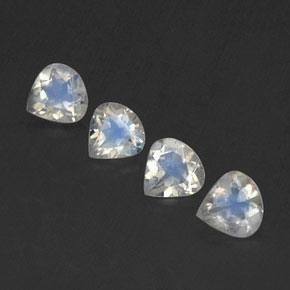 Gemas de piedra de luna arcoíris blanco natural de 1,35 ct, en forma de pera, transparente