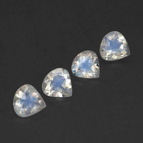 Gemas de piedra de luna arcoíris blanco natural de 1,35 ct, en forma de pera, transparente