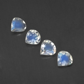 Gemas de piedra de luna arcoíris blanco natural de  ct, en forma de pera, transparente