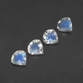 Gemas de piedra de luna arcoíris blanco natural de  ct, en forma de pera, transparente