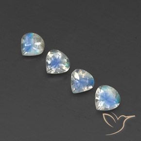 1.63ctw Natural Blanco azulado Piedra lunar arcoíris, En forma de pera, Transparente