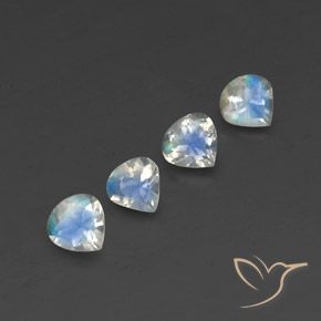 Gemas de Piedra lunar arcoíris Blanco azulado natural de 1.63 ct, En forma de pera, Transparente