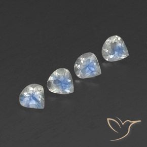 Gemas de Piedra lunar arcoíris Blanco azulado natural de 1.56 ct, En forma de pera, Transparente